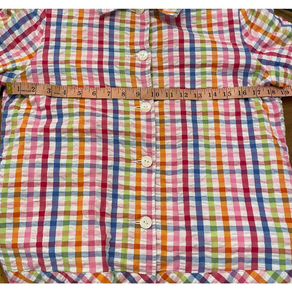 Draper's & Damon's Seersucker Rainbow Gingham Light Weight Jacket Med Dopamine - Picture 8 of 9